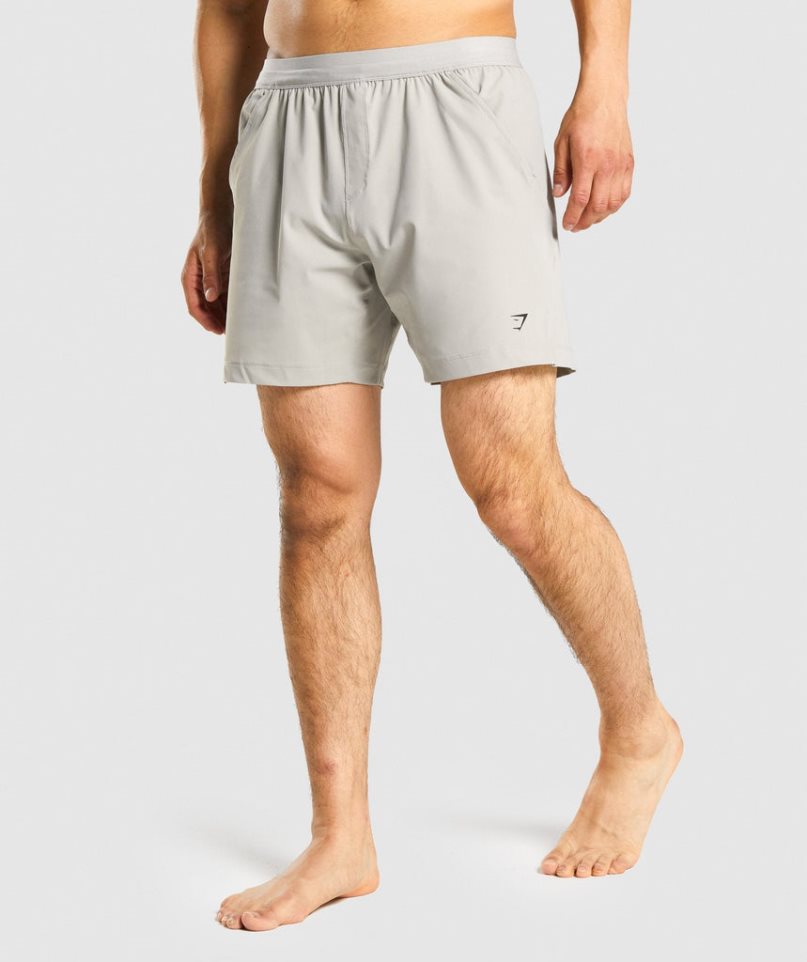 Men\'s Gymshark Studio Shorts Light Grey | CA 60835A